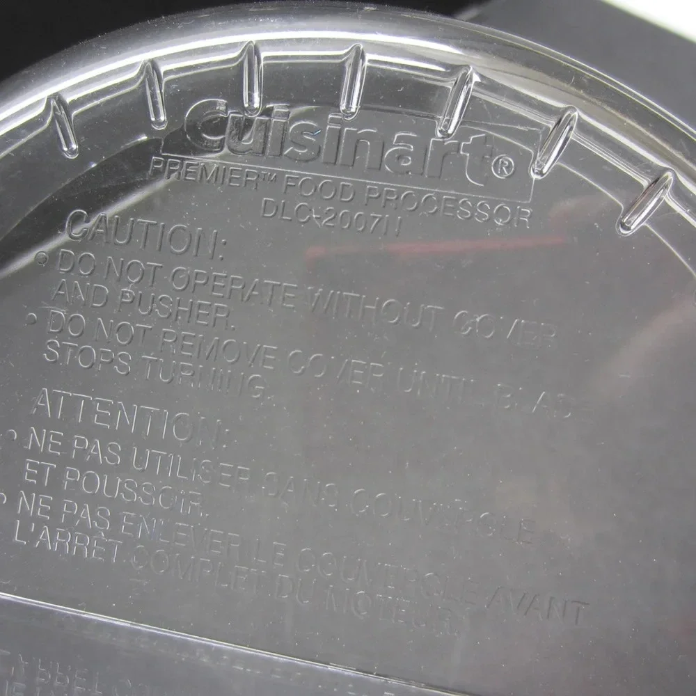 Cuisinart Food Processor DLC-2007N WBN Work Bowl‎ Cover & Large Feed Tube